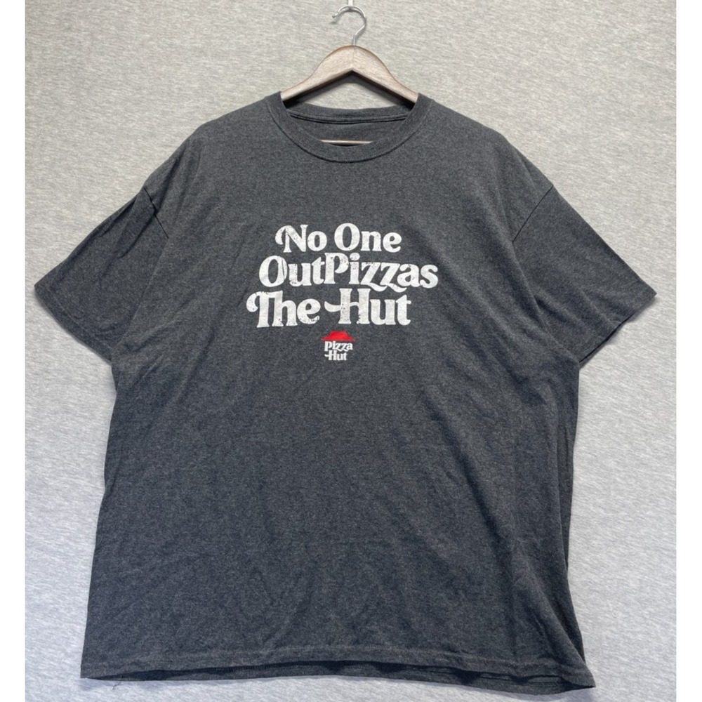 No One OutPizzas The Hut T Shirt Unisex XL Charcoal Gray Graphic Slogan Logo